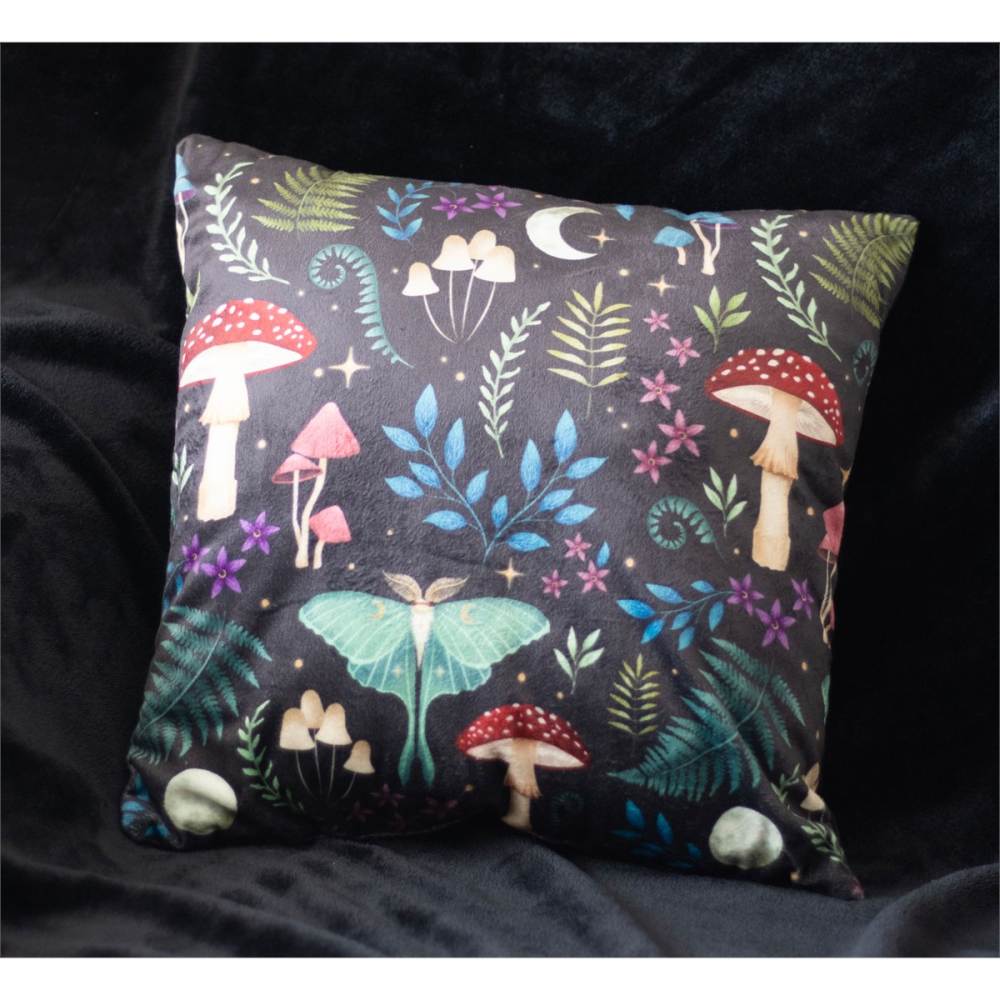 Something Different - 35cm Square Dark Forest Print Cushion - Multicolours